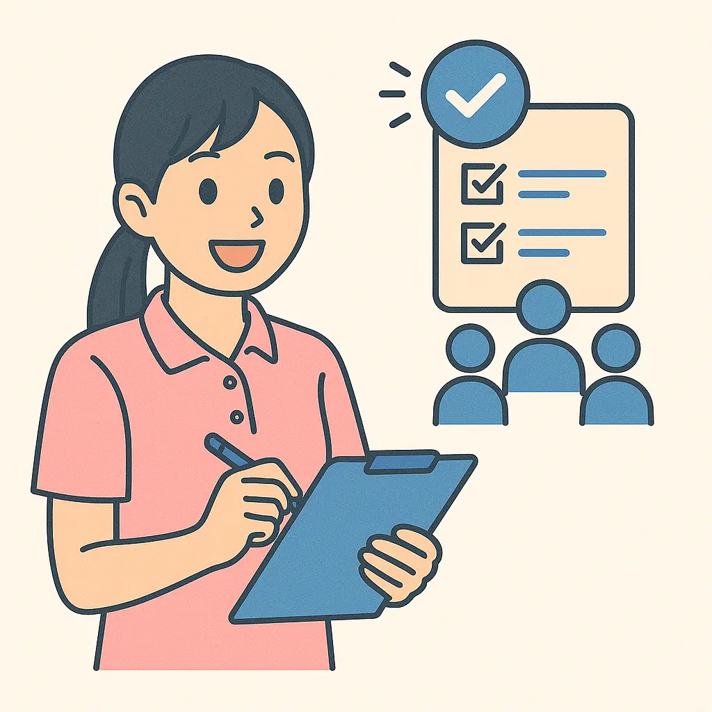 チームでPC画面を見ながらカンファレンスをしている様子